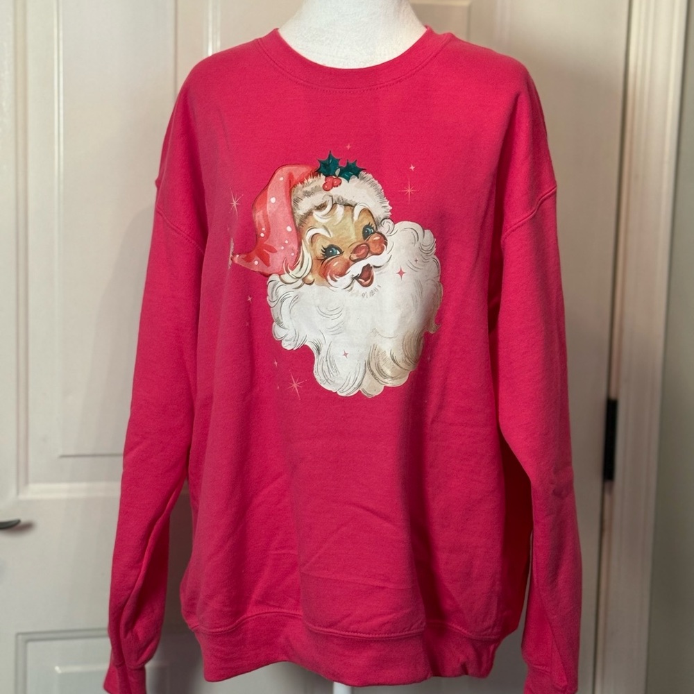 Gildan Pink Santa Sweatshirt